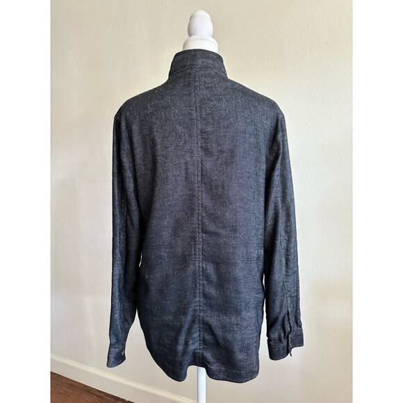 Eileen Fisher Women’s Denim Jacket 53%cotton 45%linen Full Zip Unlined Size PM - Picture 2 of 12